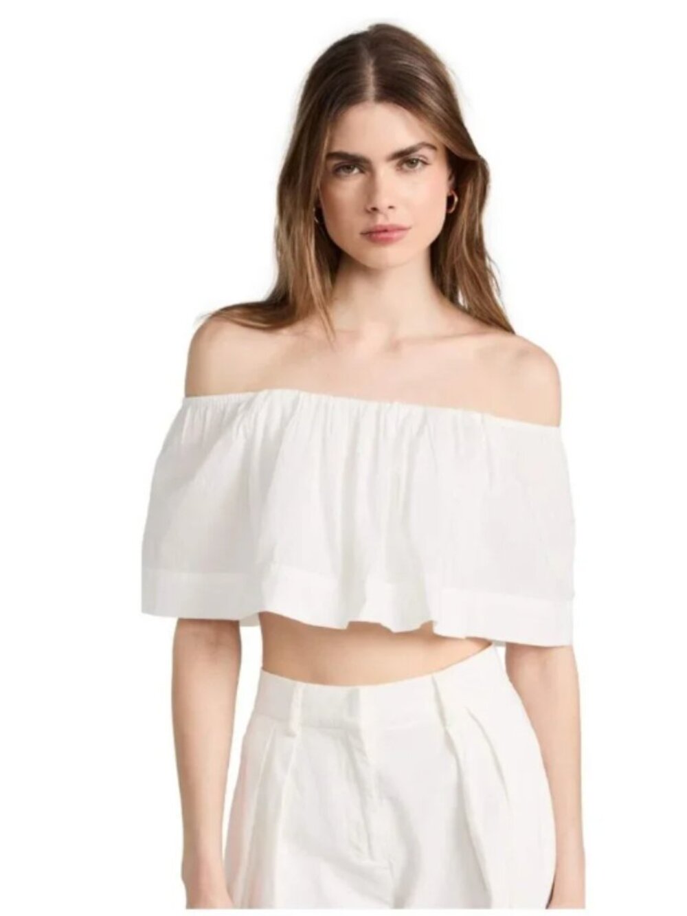 APIECE APART 100% Organic Cotton Amora Ruffle Top (Crema)(Small)